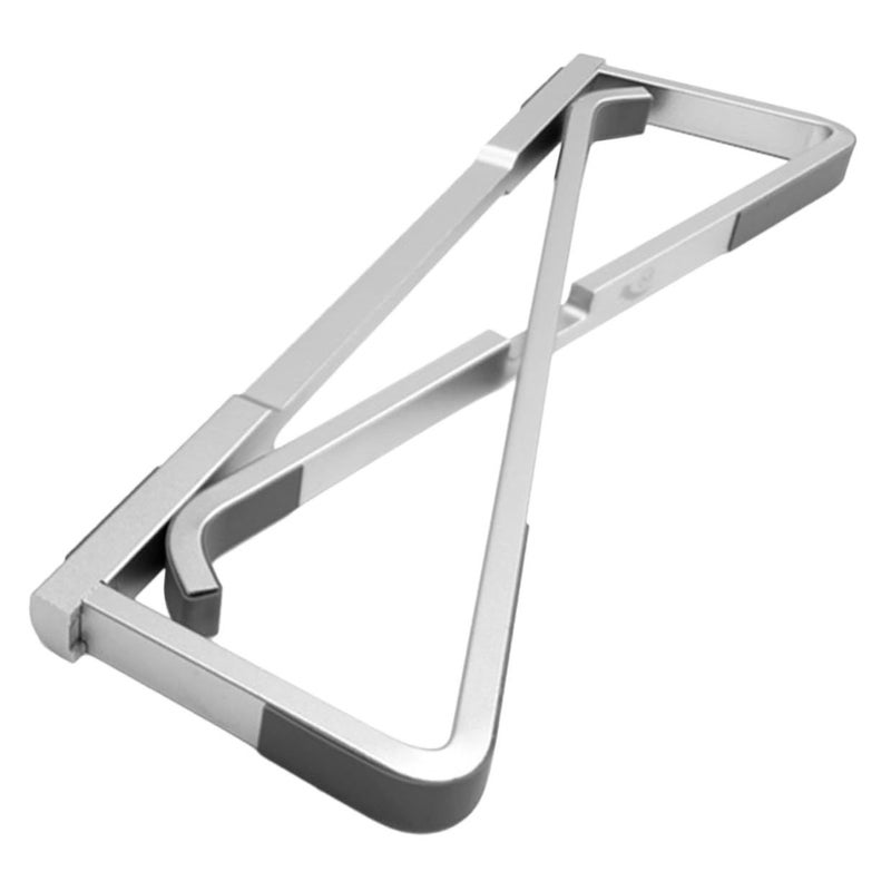 Folding Metal Laptop Stand Portable Desktop Holder Silver for MacBook and Notebooks - Image 2