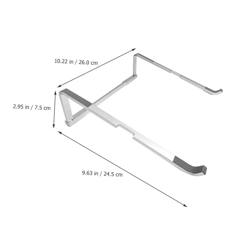 Folding Metal Laptop Stand Portable Desktop Holder Silver for MacBook and Notebooks - Image 3