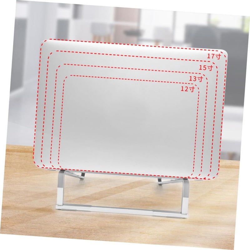 Folding Metal Laptop Stand Portable Desktop Holder Silver for MacBook and Notebooks - Image 5