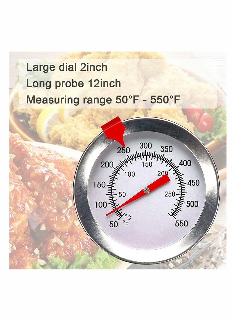 KASTWAVE - Deep Fry Thermometer with Instant Read, Dial Thermometer, 12 Inch Stainless Steel Stem Meat Cooking Thermometer, Best for Turkey BBQ, Tall pots, Beef, Lamb, Meat, Food Cooking - Image 1
