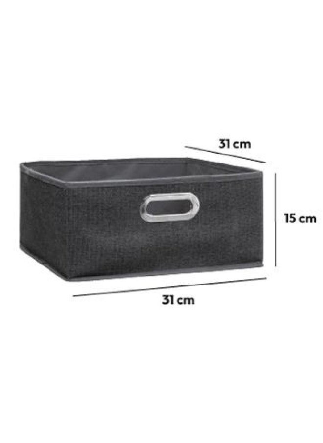Five Simply Smart Polypropylene and Metal Foldable Storage Box Charcoal Grey 31 x 15 cm 138886D  - Image 3