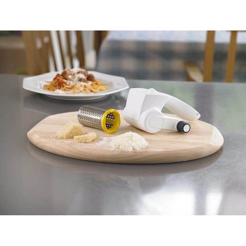 Zyliss Restaurant Cheese Grater - Handheld Rotary Cheese Grater - Cheese, Vegetable, Nut Grater for Right- & Left-Handed Cooks - NSF Restaurant Certified - White - Image 5