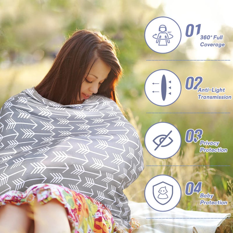 Yoofoss Nursing Cover Breastfeeding Scarf - Baby Car Seat Covers, Infant Stroller Cover, Carseat Canopy for Girls and Boys - Image 5