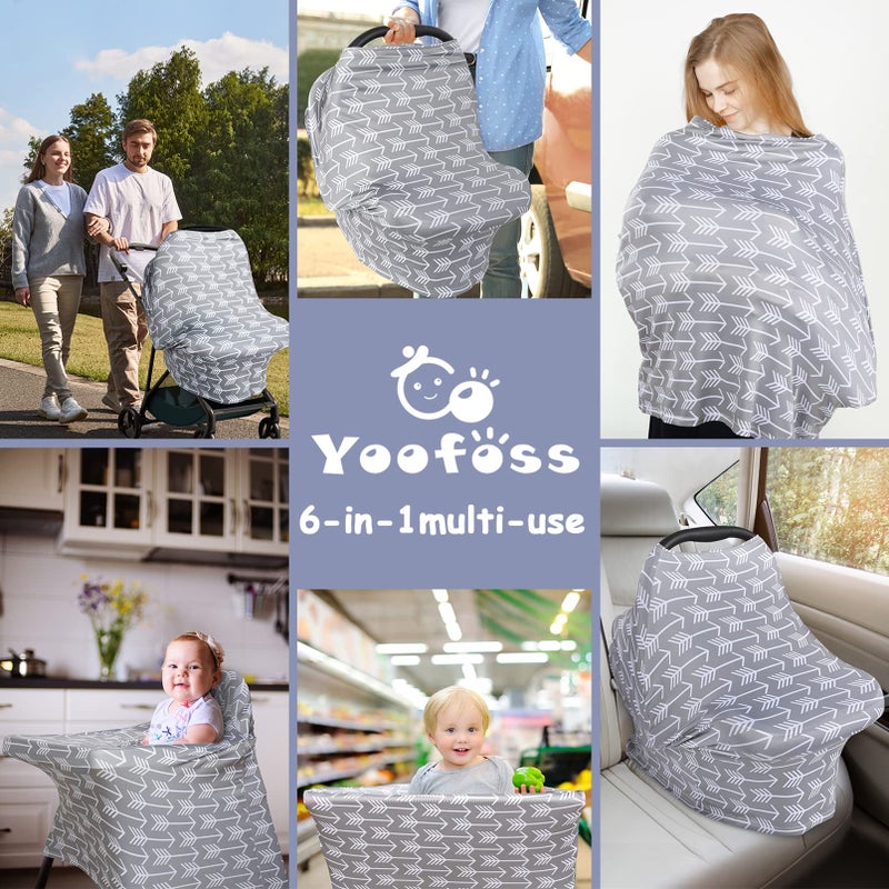 Yoofoss Nursing Cover Breastfeeding Scarf - Baby Car Seat Covers, Infant Stroller Cover, Carseat Canopy for Girls and Boys - Image 3