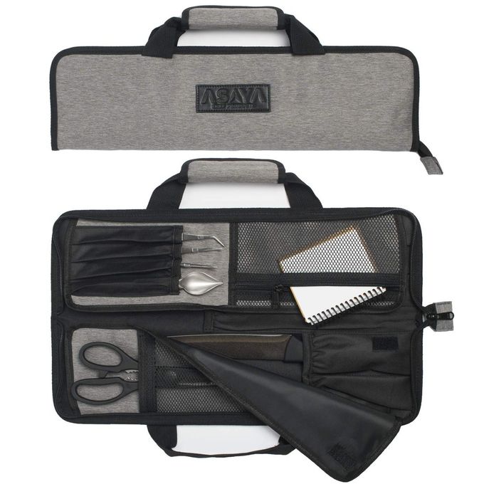Asaya Chef Knife Roll Bag - 12 Pockets for Knives and Kitchen Utensils - Lightweight, Durable, and Stain Resistant Nylon - Perfect for the Traveling Chef - Knives not Included - Image 1