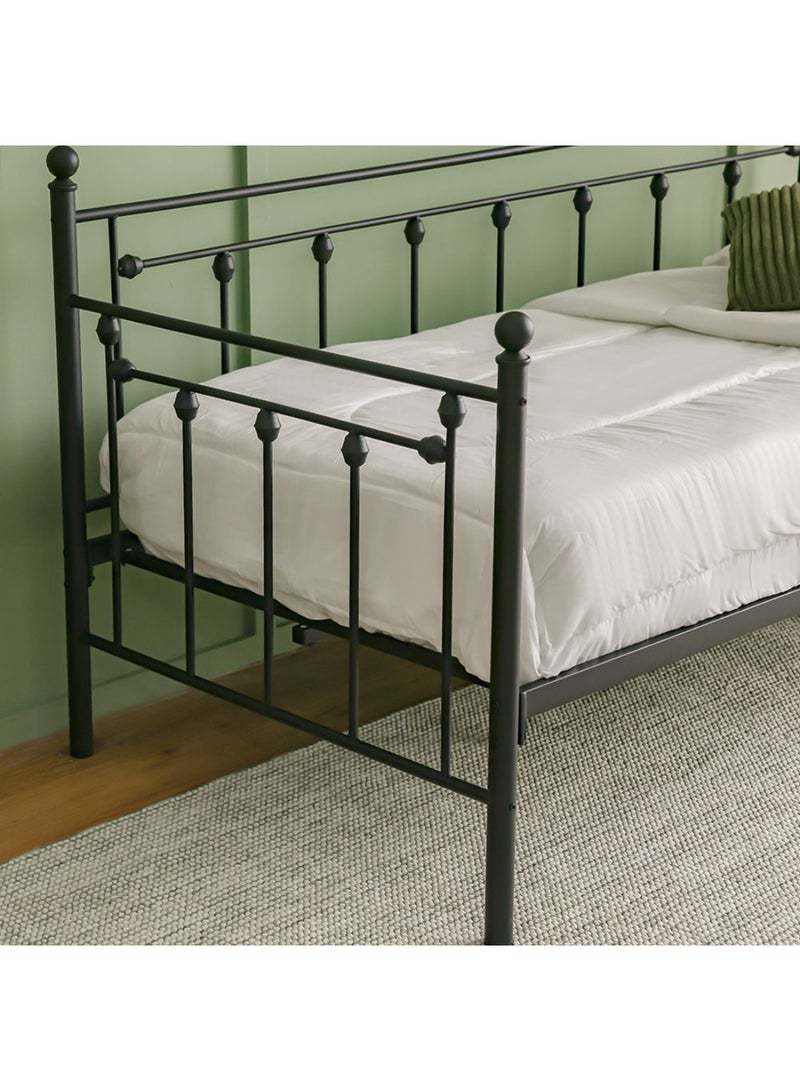 DANUBE HOME Bella Arrow 90x200 Metal Day Bed Without Mattress | Convertible Sleeping Sofabed | Comfortable Living Room Furniture L209xW96.8xH100cm - Black  - Image 3