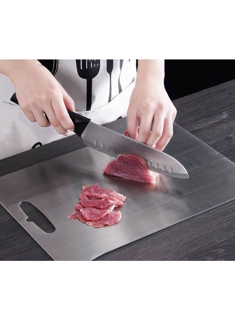 هومستر 304 لوحة قطع الفولاذ المقاوم للصدأ، لوحة قطع سميكة مضادة للعفن، مطبخ كبير غير انزلاقي مع عملية الدهان، تنظيف سهل للصدأ - Image 3