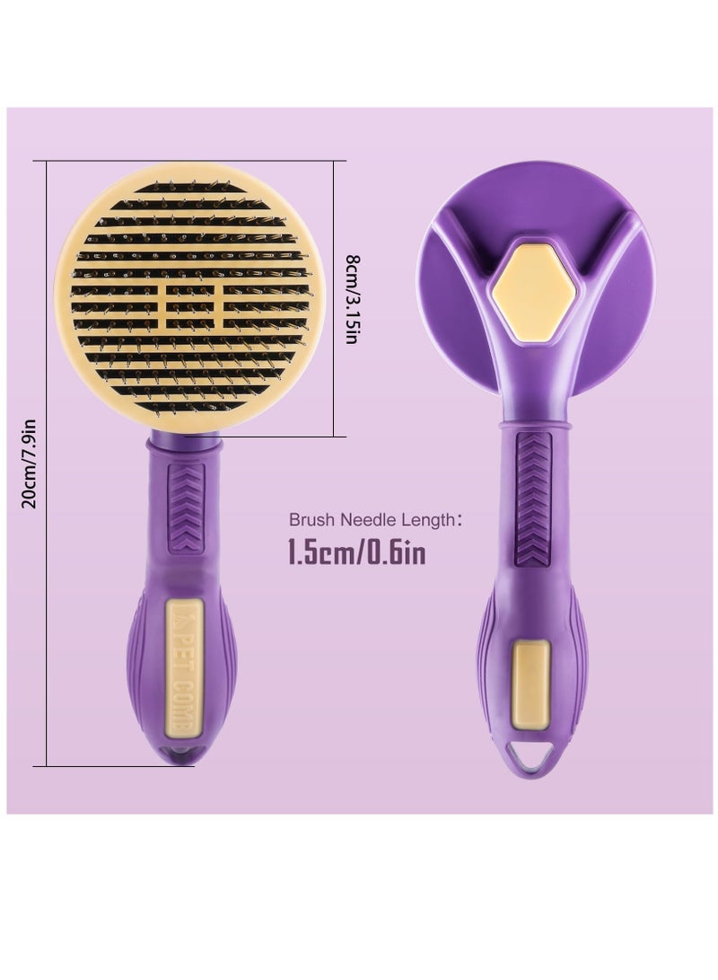 Cat Brush, Dog Brush for Grooming, Cat Grooming Brush for Short or Long Haired Pets, Deshedding Tool for Dogs and Cats with Non-slip Handle, for Matted and Tangled Hair - Image 2