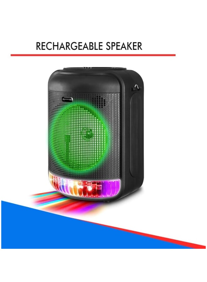 DLC Rechargeable 8" Bluetooth LED Speaker with USB, Aux, Mic Inputs, FM Radio, TWS Stereo Sound, and Carry Handle  - Image 3