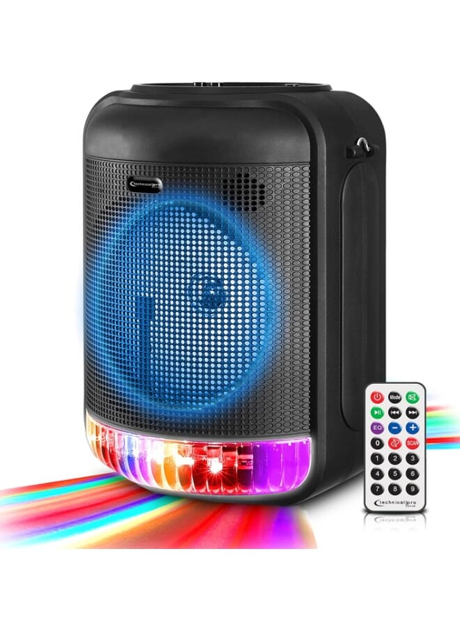 DLC Rechargeable 8" Bluetooth LED Speaker with USB, Aux, Mic Inputs, FM Radio, TWS Stereo Sound, and Carry Handle  - Image 2