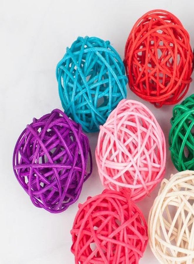 D Moto World DCW 5 Pcs Colourful Bird Toy Sepak Takraw 7cm Parrot Chewing Bite Gift Rattan Ball DIY Accessory Balls Bird Chew Toy for Birds Wooden Balls - Image 1