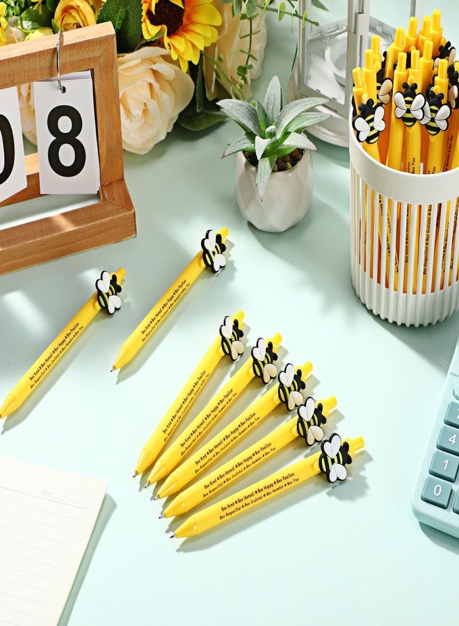 Engrowtic 50 Set Mental Health Gifts Bulk for Kids Bee Inspirational Pen Black Ink Motivational Ballpoint Pen with Positive Affirmation Gifts for Child Student Employee Teacher - Image 3