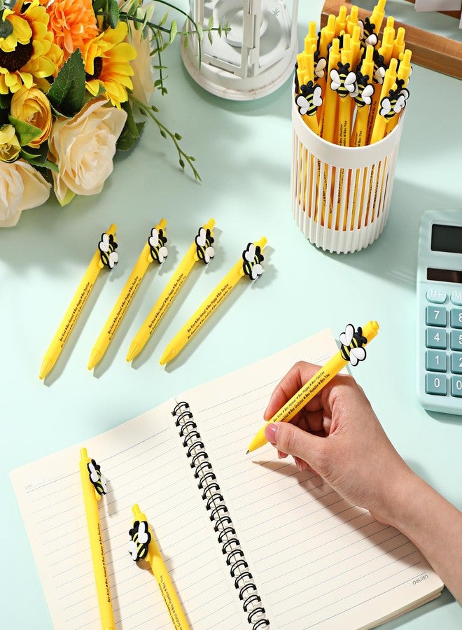 Engrowtic 50 Set Mental Health Gifts Bulk for Kids Bee Inspirational Pen Black Ink Motivational Ballpoint Pen with Positive Affirmation Gifts for Child Student Employee Teacher - Image 4