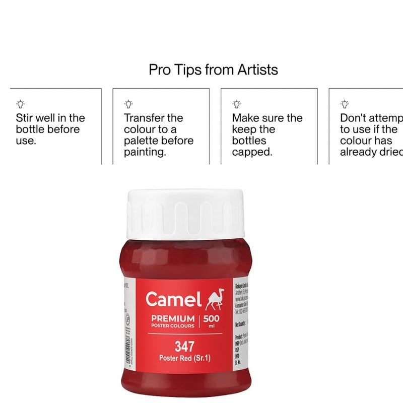 Camlin Doon Sales - Camlin Kokoyu Student Poster Colours (Poster Red) 500ml - Image 5