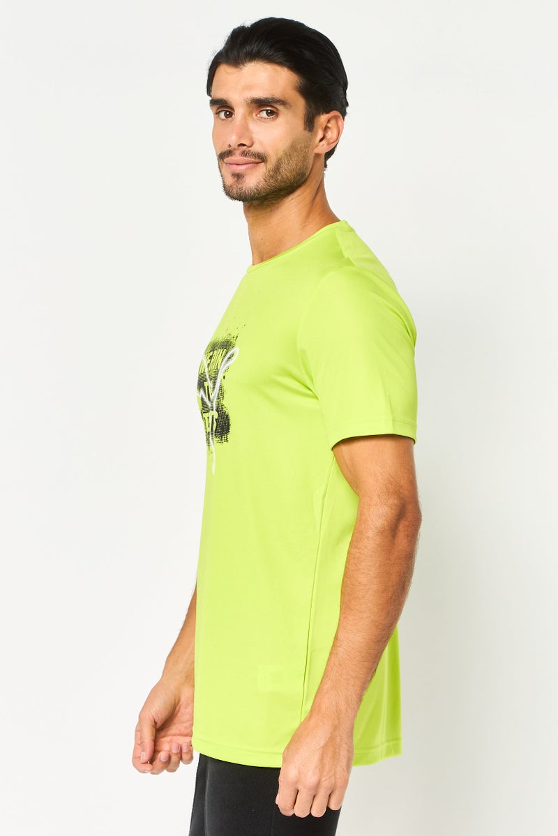 PUMA Men Sportswear Fit Short Sleeve Running T-Shirt, Lime - Image 2