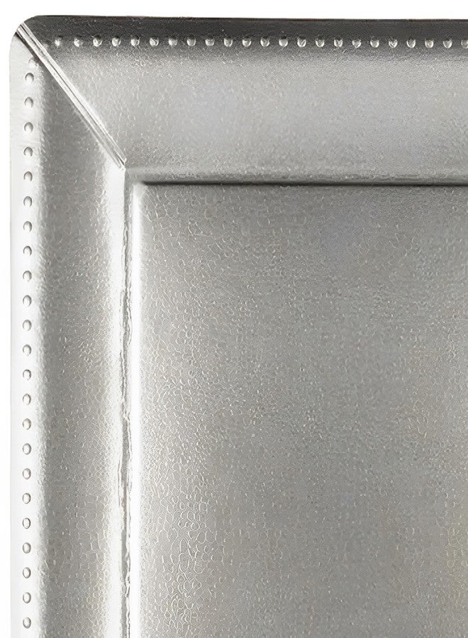 Kaya Luxurious Silver Square Edge Beaded Paper Disposable Charger Plates - 13" (Pack of 10) - Elegant and Eco-friendly - Perfect for Weddings, Parties, and Celebrations, Large - Image 3