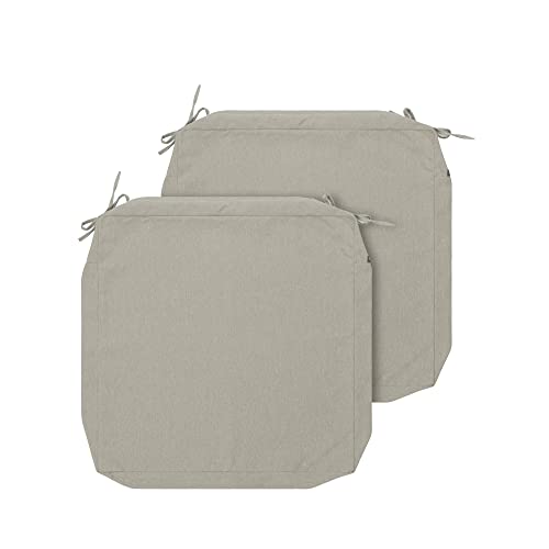 FUNHOME Outdoor Cushion Covers 20 x 18 x 4 inch,Set of 2,Replacement Seat Cushion Cover for Patio Furniture Chair,Water Resistant,Fade-Resistant Slipcover Only,No Insert(Light Brown) - Image 1