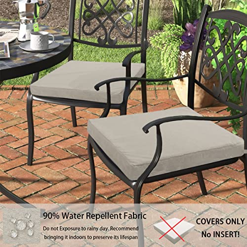 FUNHOME Outdoor Cushion Covers 20 x 18 x 4 inch,Set of 2,Replacement Seat Cushion Cover for Patio Furniture Chair,Water Resistant,Fade-Resistant Slipcover Only,No Insert(Light Brown) - Image 5