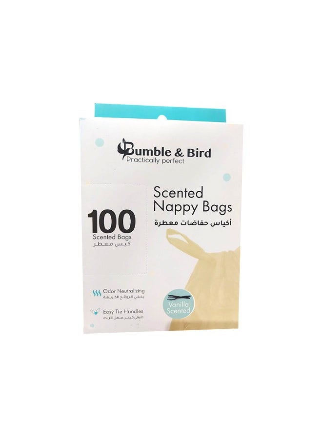 Bumble & Bird - Pack of 100 Scented Nappy Bag Disposable Biodegradable Vanilla Scented - Image 1