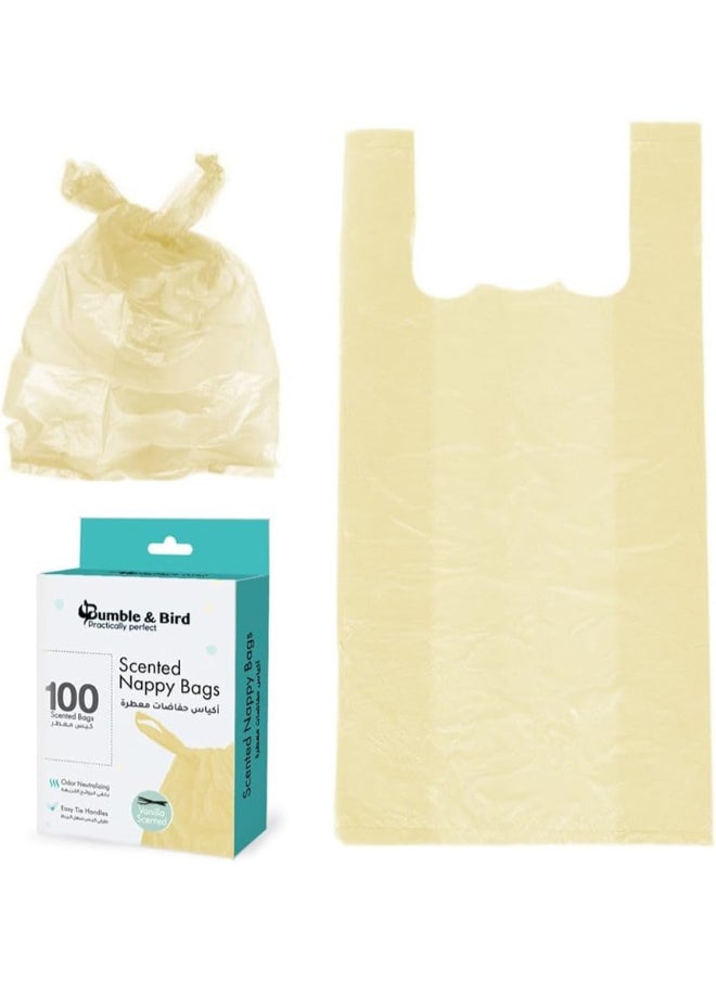 Bumble & Bird - Pack of 100 Scented Nappy Bag Disposable Biodegradable Vanilla Scented - Image 1