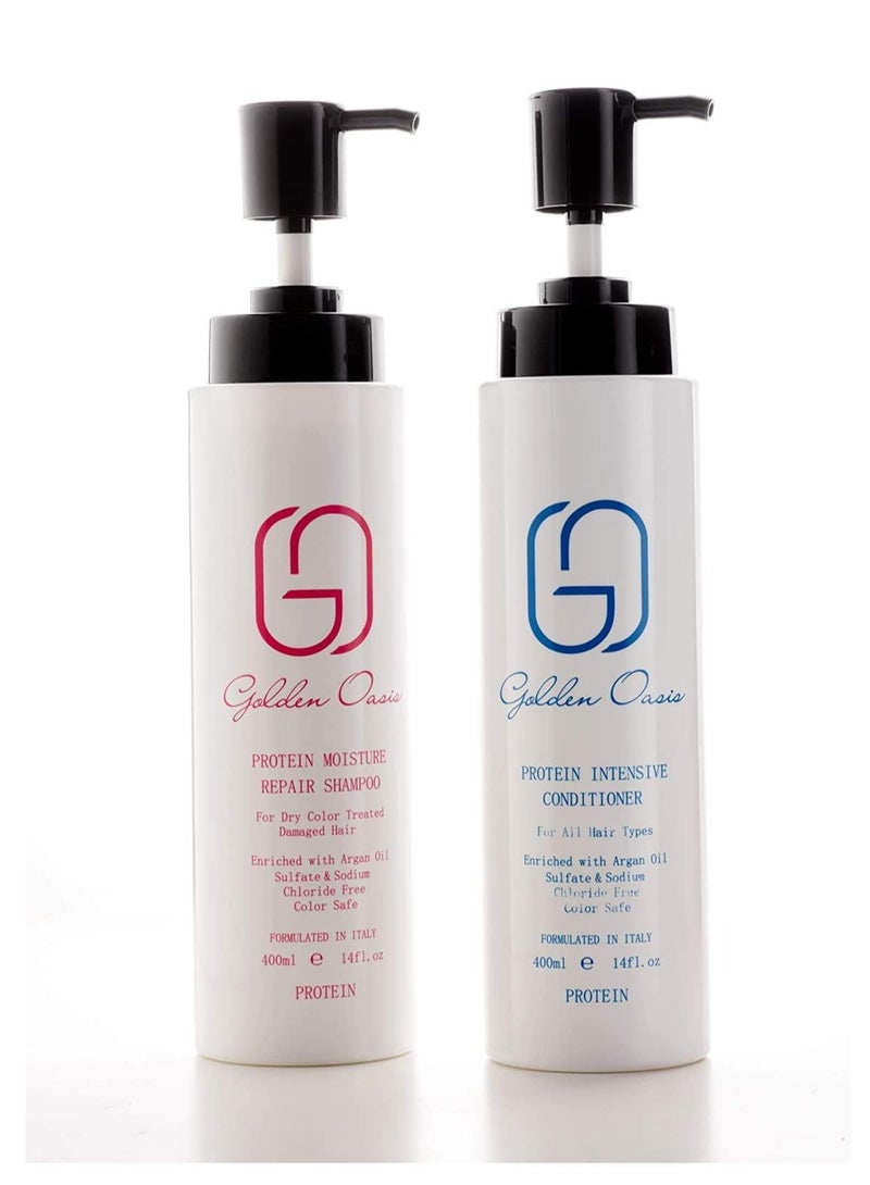 Golden Oasis Therapy Set Liss Protein150ML With Shampoo 400 Ml And Conditioner 400 Ml For Daily Hair Care After Protein - Image 2