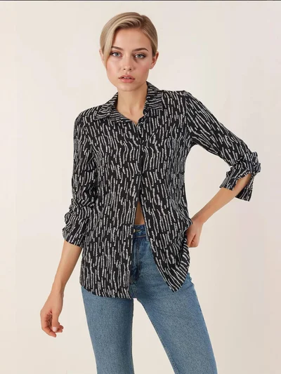 BIG DART BDART Patterned Long Sleeve Shirt