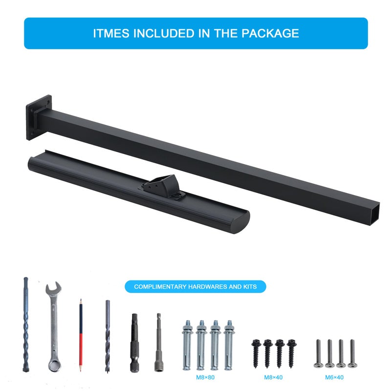 PICESA 1 Step Handrail for Outdoor Steps, Premium Aluminum Alloy Railing Set, Porch Railing Kit,Free Installation Kits Included, Used Under Harsh Weather Conditions,Rust Free, for 1 Step. - Image 3