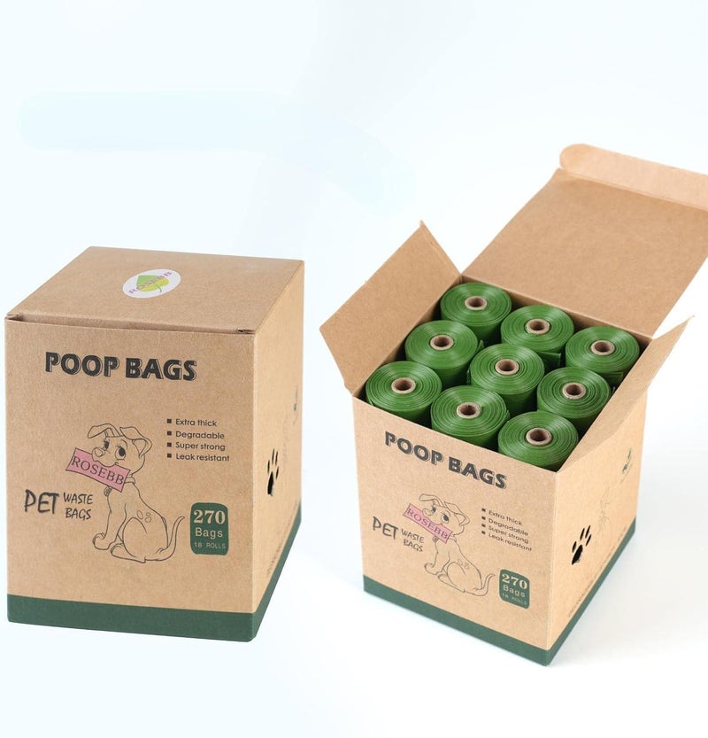 ROSEBB dog poop bags rolls,Pet Waste bags rolls,poop bags for dogs,Guaranteed Leak Proof and Extra Thick doggy poop bags,270Count dog bags for poop,9x13 Inches doggie poop bags - Image 5