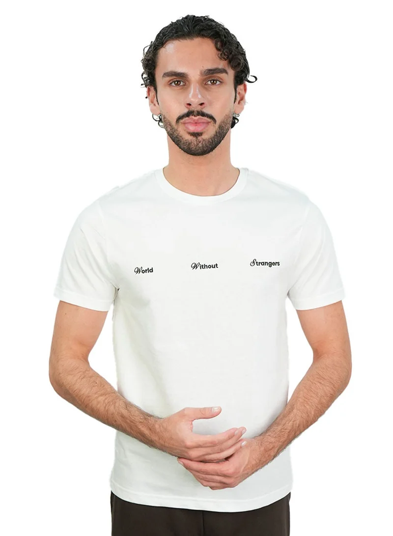 GIORDANO Men’s Slim Cotton Crew Neck WWS Print Tee