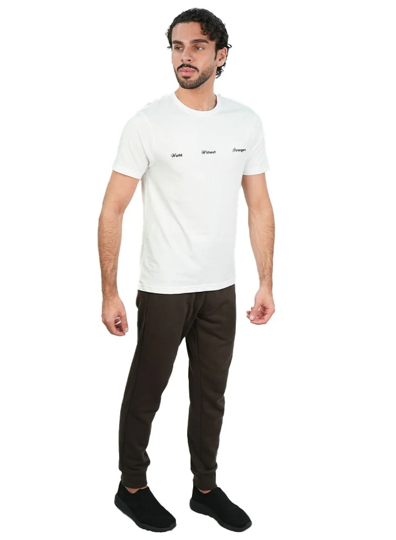 GIORDANO Men’s Slim Cotton Crew Neck WWS Print Tee