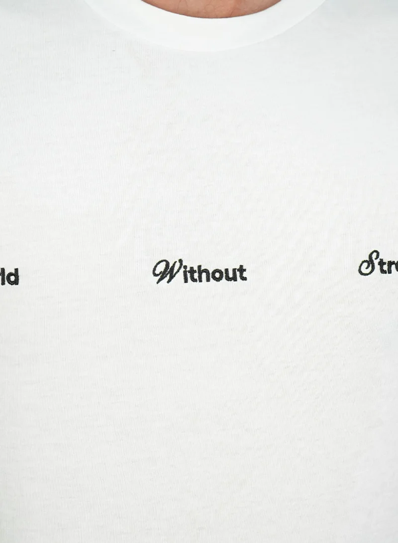 GIORDANO  Men’s Slim Cotton Crew Neck WWS Print Tee for Men | Best Price UAE