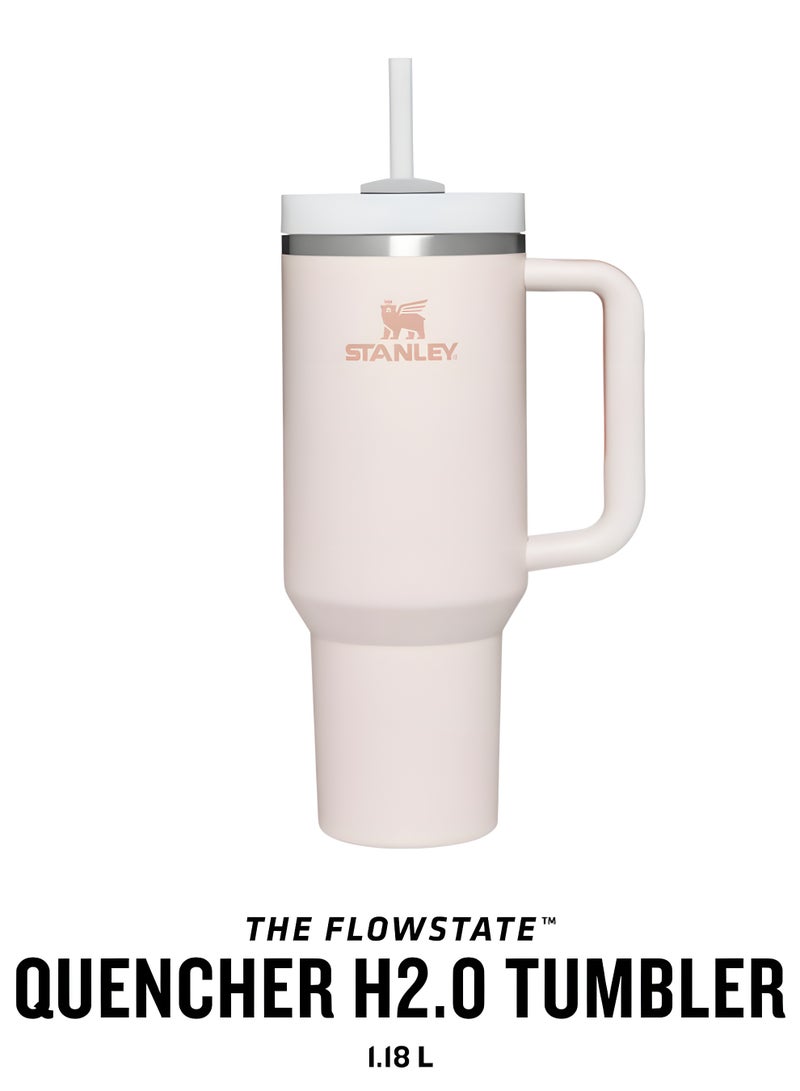 Stanley STANLEY Quencher H2.0 Flowstate Tumbler 1.2L | Metal Water Bottle with Straw, Handle & Lid | Keeps Cold for 11 Hours | Keeps Iced for 48 Hours | Dishwasher Safe | Travel Mug for Cold Drinks | 1-Pack (Rose Quartz)  - Image 3