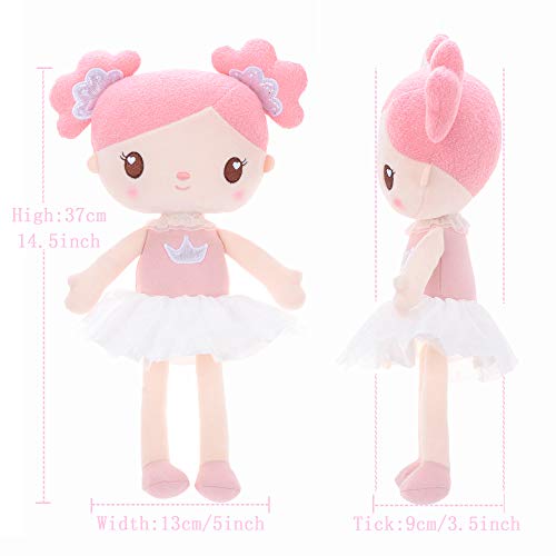 Gloveleya Baby Girl Gifts Rag Doll Soft Plush Candy Girl Pink 15 with Gift Bag - Image 5