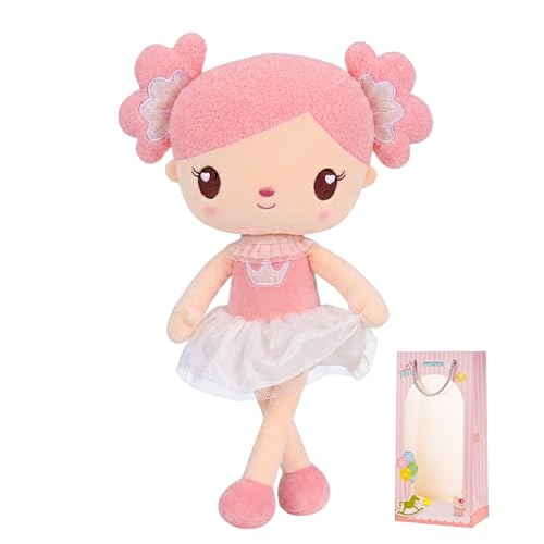 Gloveleya Baby Girl Gifts Rag Doll Soft Plush Candy Girl Pink 15 with Gift Bag - Image 1