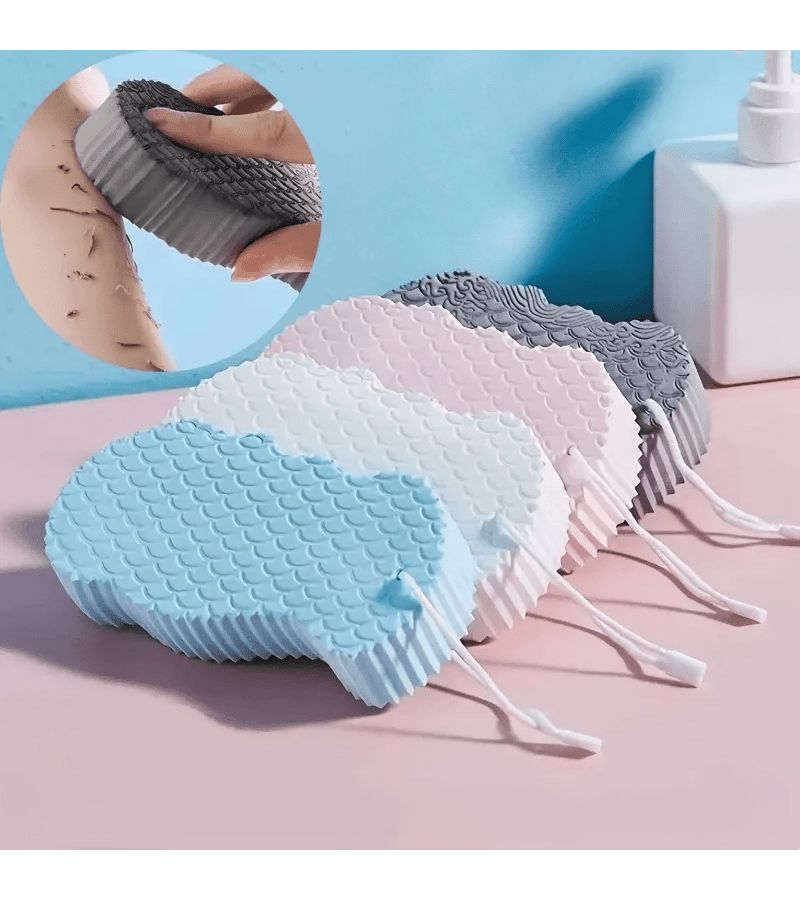 3pcs Body Sponge Brush Set With Hook Random Color Bath Shower - Image 4