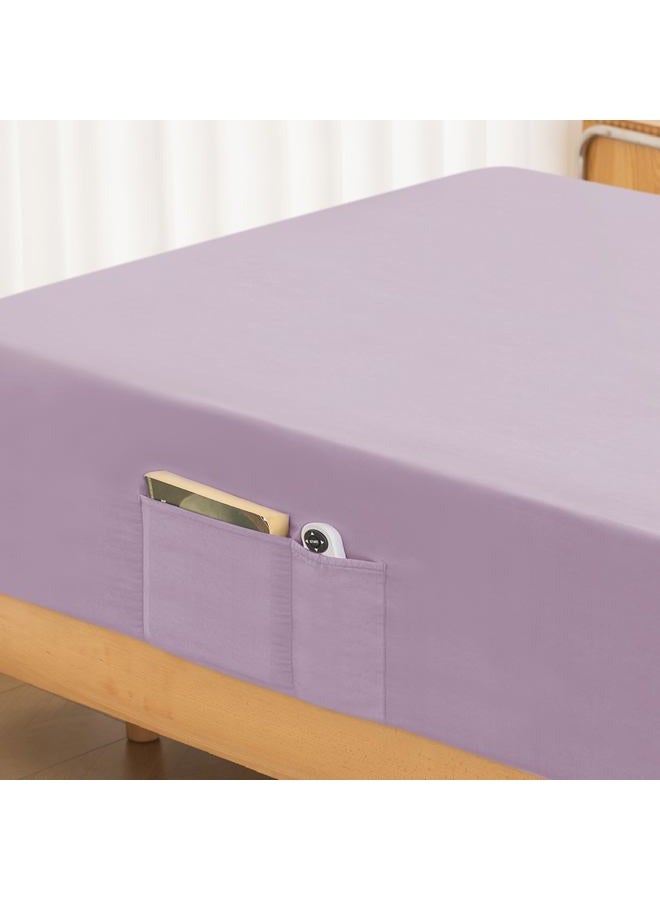ALYVIA SPRING Twin Fitted Sheet Only - Premium 1800 Super Soft & Cozy Microfiber, Wrinkle, Fade, Shrinkage Resistant Deep Pocket Twin Size Fitted Bottom Sheet, Lavender - Image 1