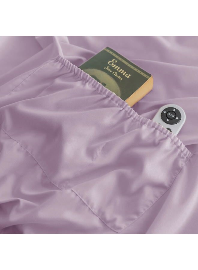 ALYVIA SPRING Twin Fitted Sheet Only - Premium 1800 Super Soft & Cozy Microfiber, Wrinkle, Fade, Shrinkage Resistant Deep Pocket Twin Size Fitted Bottom Sheet, Lavender - Image 5