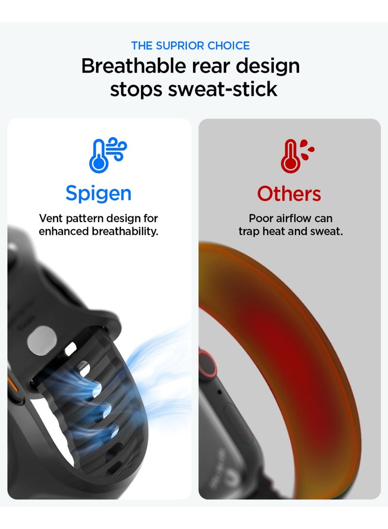 Spigen Liquid Air Pro for Apple Watch Ultra 3 /2/1 49mm Case with Band Sweat & Waterproof Protective Sport Cover with Strap for Men Women TPU - Black - Image 2