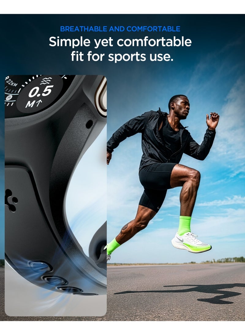 Spigen Liquid Air Pro for Apple Watch Ultra 3 /2/1 49mm Case with Band Sweat & Waterproof Protective Sport Cover with Strap for Men Women TPU - Black - Image 5