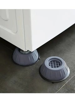 Ucanbe 4pcs Gray Anti-Vibration Washing Machine Base - Shock Absorbing, Non-Slip, Easy to Install, Odorless, No Power Needed, with Air Circulation Holes for Enhanced Stability  - Image 1