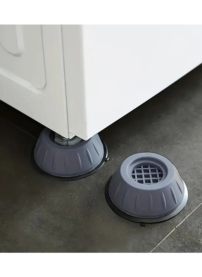 Ucanbe - 4pcs Gray Anti-Vibration Washing Machine Base - Shock Absorbing, Non-Slip, Easy to Install, Odorless, No Power Needed, with Air Circulation Holes for Enhanced Stability - Image 1