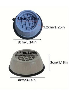 Ucanbe 4pcs Gray Anti-Vibration Washing Machine Base - Shock Absorbing, Non-Slip, Easy to Install, Odorless, No Power Needed, with Air Circulation Holes for Enhanced Stability  - Image 4