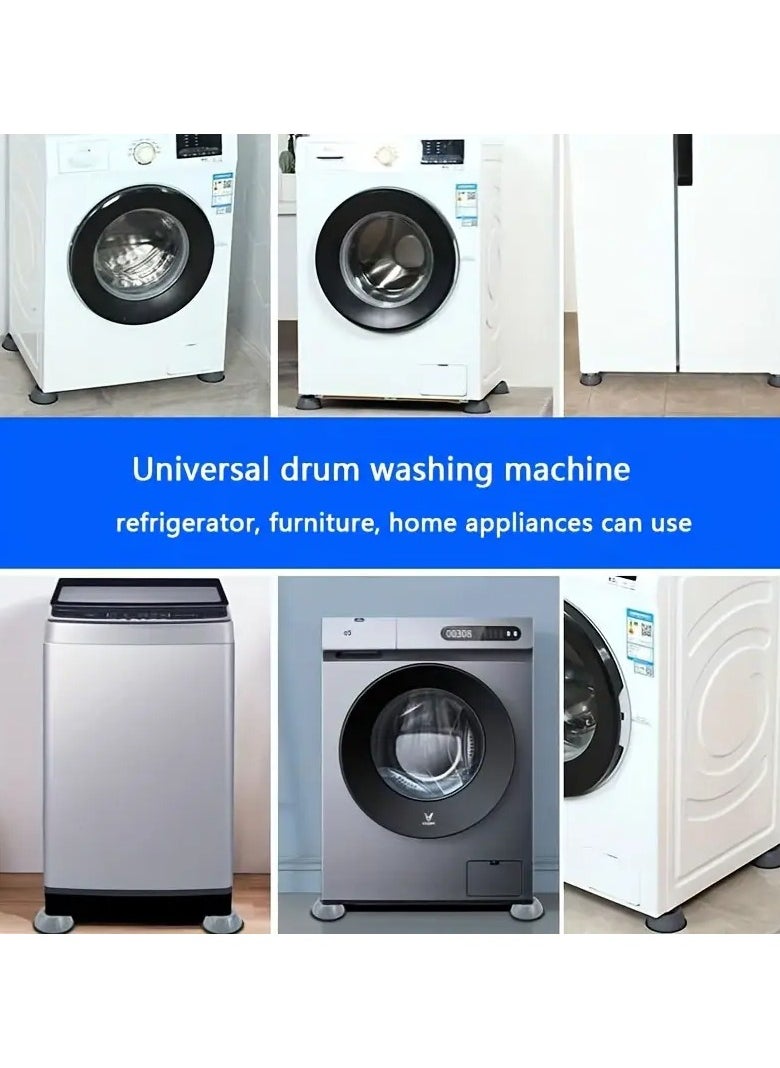 Ucanbe - 4pcs Gray Anti-Vibration Washing Machine Base - Shock Absorbing, Non-Slip, Easy to Install, Odorless, No Power Needed, with Air Circulation Holes for Enhanced Stability - Image 1