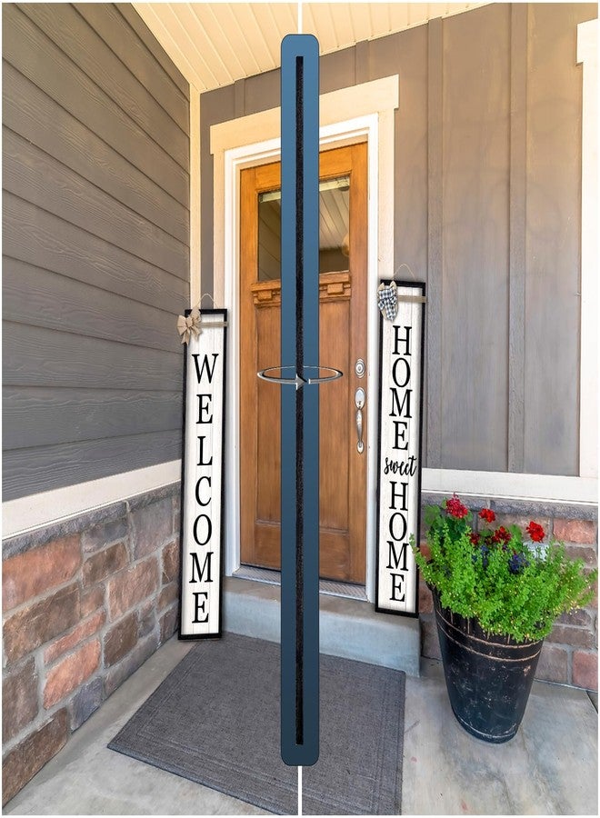 Surfapans Outdoor Welcome Sign for Front Porch Standing Large 2 Sided 45"X9" Wooden Frame Tall Vertical Leaner Long Home Sweet Home Front Door Sign for Rustic Outside Farmhouse Modern Decor (Black) - Image 4