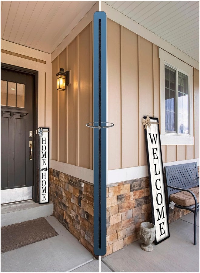 Surfapans Outdoor Welcome Sign for Front Porch Standing Large 2 Sided 45"X9" Wooden Frame Tall Vertical Leaner Long Home Sweet Home Front Door Sign for Rustic Outside Farmhouse Modern Decor (Black) - Image 5