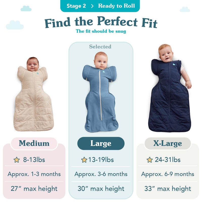 Love to Dream Transition Bag Organic 1.0 TOG, Celestial Dot Mint, Large, 19-24 lbs., Patented Zip-Off Wings, Gently Help Baby Safely Transition from Being swaddled to arms Free Before Rolling Over - Image 2