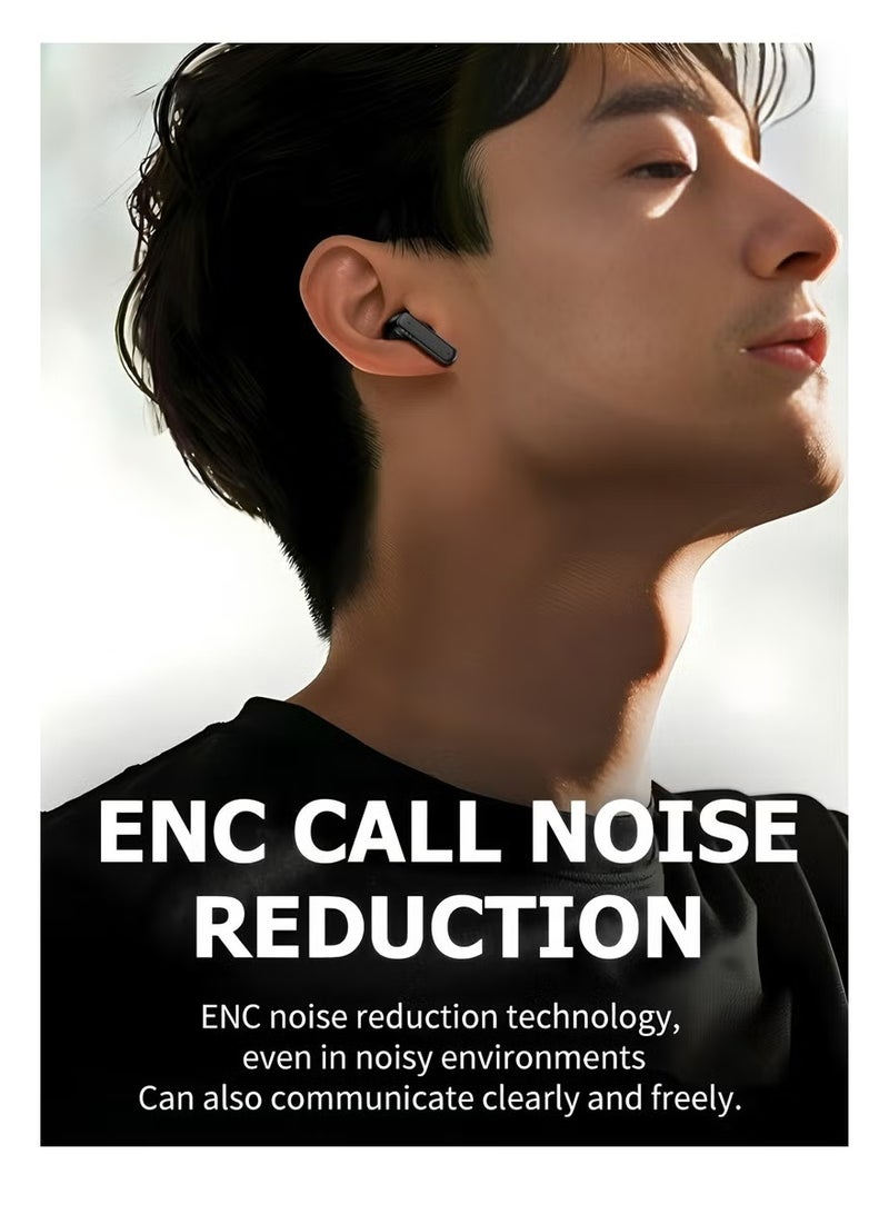 سماعات لاسلكية بلوتوث 5.4 سماعات شاشة تعمل باللمس, مكالمة ENC الضوضاء إلغاء الضوضاء النشطة, سماعات في الأذن USB شحن حالة سماعات لنظام التشغيل iOS / أندرويد, مقاوم للماء IPX5, أسود - Image 3