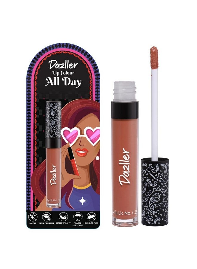 دازلير أحمر شفاه دازلر يدوم طوال اليوم | زبدة الكوكوم المرطبة | لا يسيل ولا يلطخ | يدوم لمدة 8 ساعات | أحمر شفاه سائل للنساء | DLC003 Autumnspice | 6 جم - Image 1