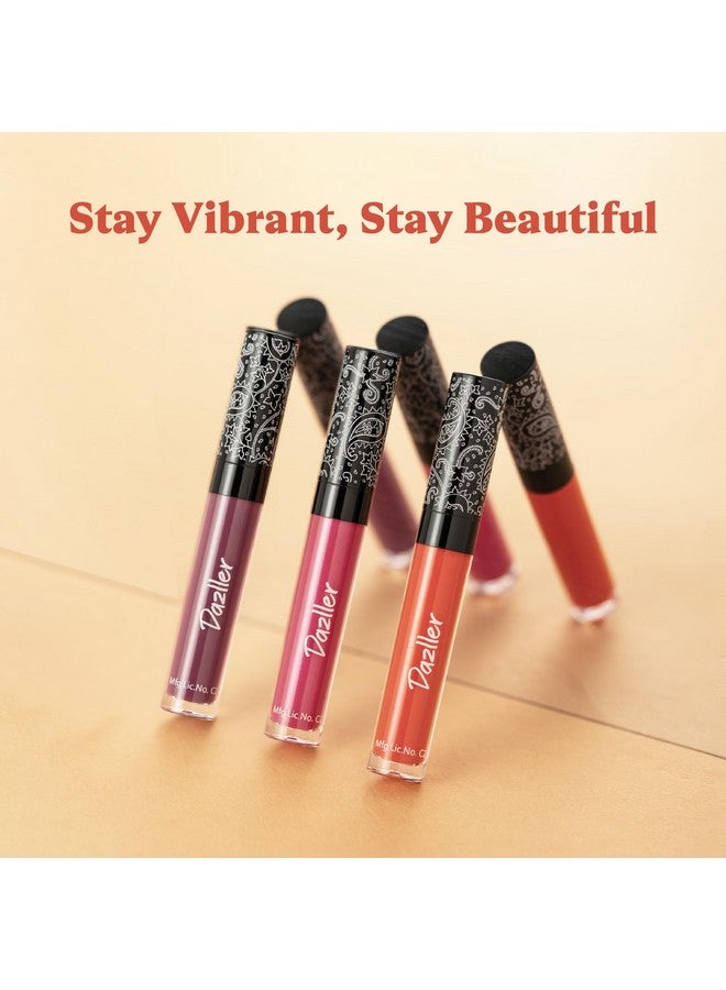 دازلير أحمر شفاه دازلر يدوم طوال اليوم | زبدة الكوكوم المرطبة | لا يسيل ولا يلطخ | يدوم لمدة 8 ساعات | أحمر شفاه سائل للنساء | DLC003 Autumnspice | 6 جم - Image 3
