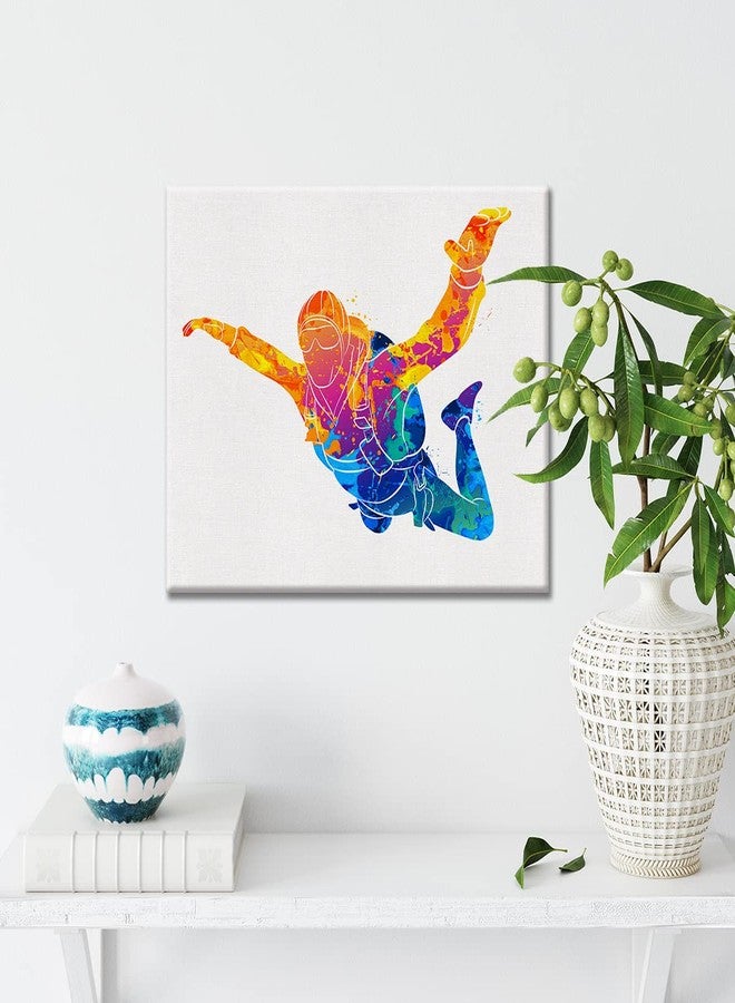 Nvhai Parachute Watercolor Wall Jump Hanging Skydiving Canvas Painting Prints for Home Office Wall Decor Framed Sports Artwork Gifts(12x15) - Image 3